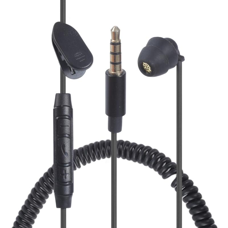 3.5mm in Ear Single-Side Earphone with Microphone Corded Headphone Single Side for MP3 MP4 Mobile Phone Notebook