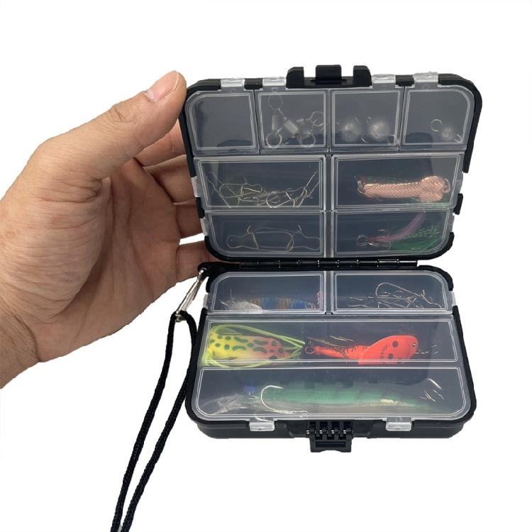 2Pcs Tackle Box with Dividers Fishing Tackle Storage Box Visible Foldable Case Double Side Hooks Storage Container Case