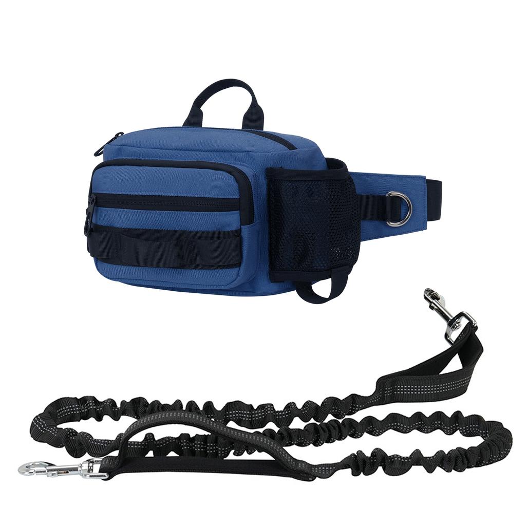 Hands Free Dog Leash Retractable Bungee Leash with Waist Bag for Dog Training Walking