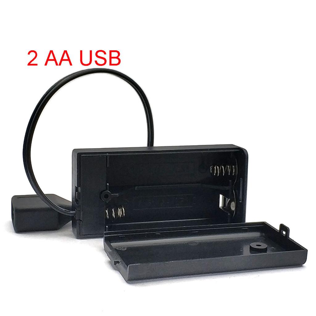 AA-Batteriehalter USB AA-Batteriebox AA-Batteriefach mit USB-Stromanschluss mit Deckel mit Schalter mit 2/3/4/6/8 Steckplätzen DIY