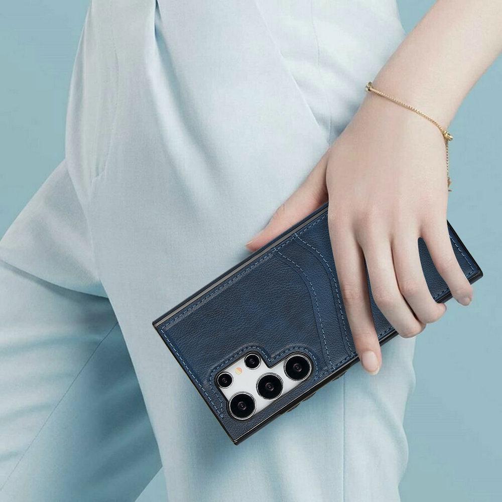 Samsung S25/S24U Leather Card Holder Protective Phone Case - Antidrop Business Design for 23Plus and FE Series