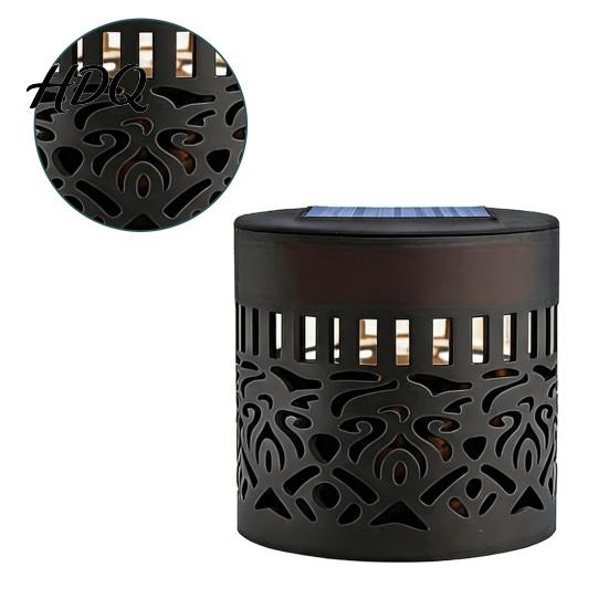 Solar Wall Lamp Lamp Seven Color Changing Projector Light with Hollow Pattern Patio Decorative Light Design IP65 Waterproof for Outdoor Garden Fence