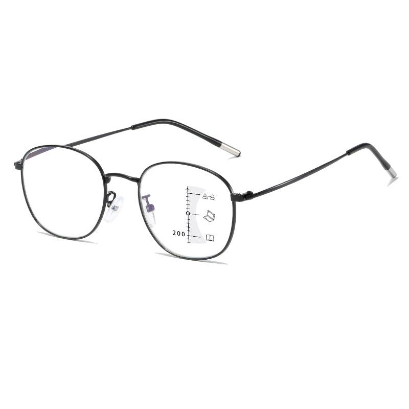 

Ultra Light Metal Reading Glasses Men Women Progressive Multifocal Presbyopic Glasses Male Fashion Anti-blue Light Glasses +100 чорний