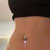 Clip-on Navlepiercing Sommerfugl Kobber Zirkon Lyserød Falsk Navlepiercing Navle Kropssmykke Trendy Mode Stil