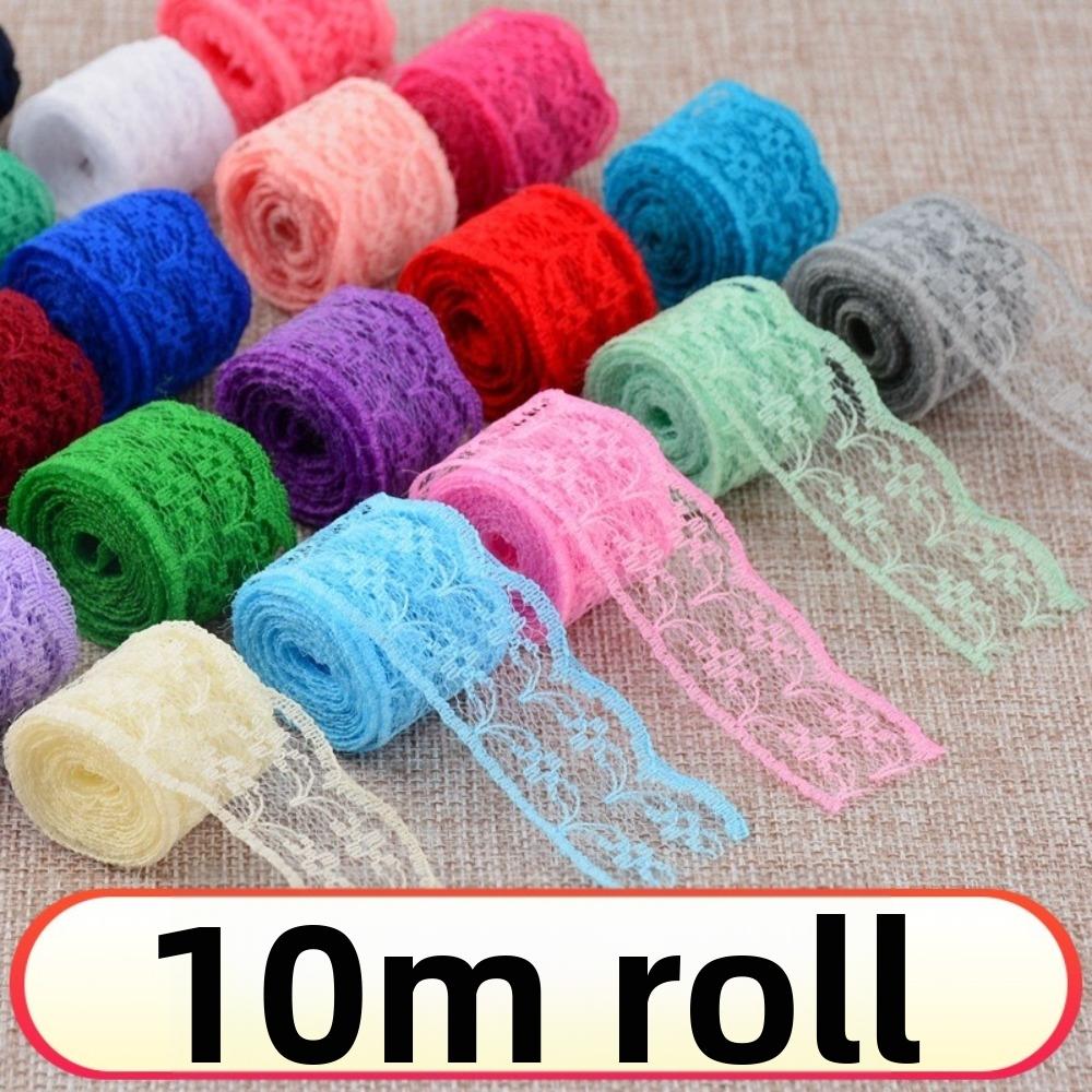 10 Meters Roll Lace Ribbon Non-Stretch Embroidered Net Trim New Unilateral Lace Trim  Decoration