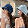 SUSU 1Pcs Retro Jean Sun Hat Women Denim Bucket Hat Casual Short Brim Fisherman Cap For Daily Outdoor