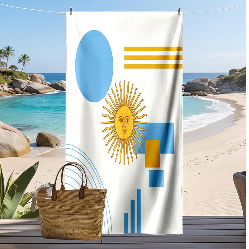 Argentinien Fußball Druck Strandtuch Schnelltrocknend Super Saugfähig Weich Badetuch zum Schwimmen Strand Reisen Fan Souvenir Geschenk