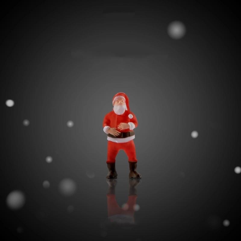 

1/64 Scale Miniature Christmas Elk Santa Claus Doll Model Mini Diy Landscaping Small Scale Photography Props Display Decoration Santa Claus A