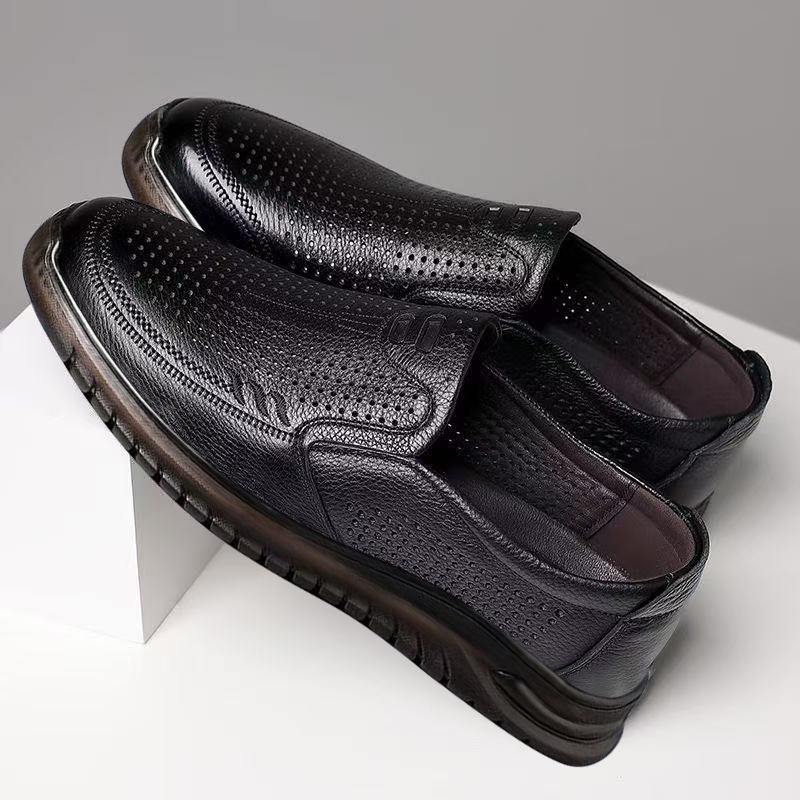 2026 Men's Breathable Soft Sole Slip-On Casual Shoes with Comfortable Rubber Perforated Design
