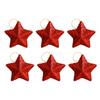 6/30PCS Pentagram Christmas Hanging Pendant Silver Gold Glitter Star Xmas Tree Ornament Festive Wedding Party Home Decoration