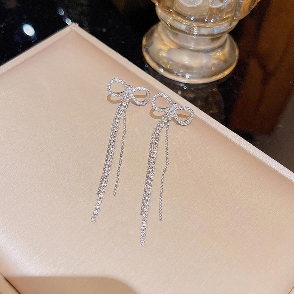 925 Silver Needle Tassel Pearl Earrings: High-End Celebrity Design for Women