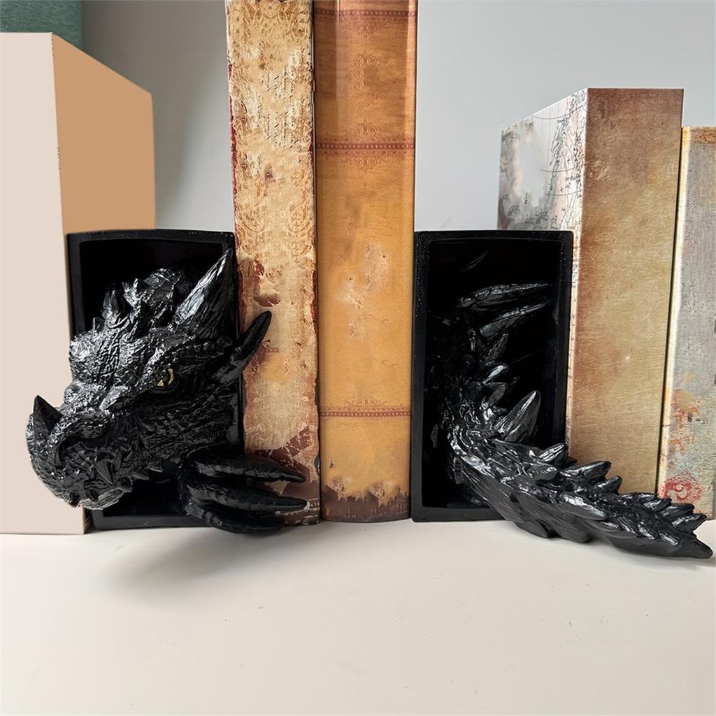 2026 New 2Pc Bookshelf Decoration Dragon-Shaped Bookend, Fantasy Decoration, Home Decoration Ornaments, Bookshelf Bookend B