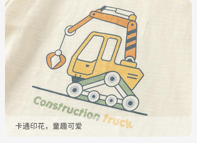 David Bella Children's Short-sleeved Summer Dress Boys' Baby T-shirt Cartoon Western Style Casual Color-blocked Top