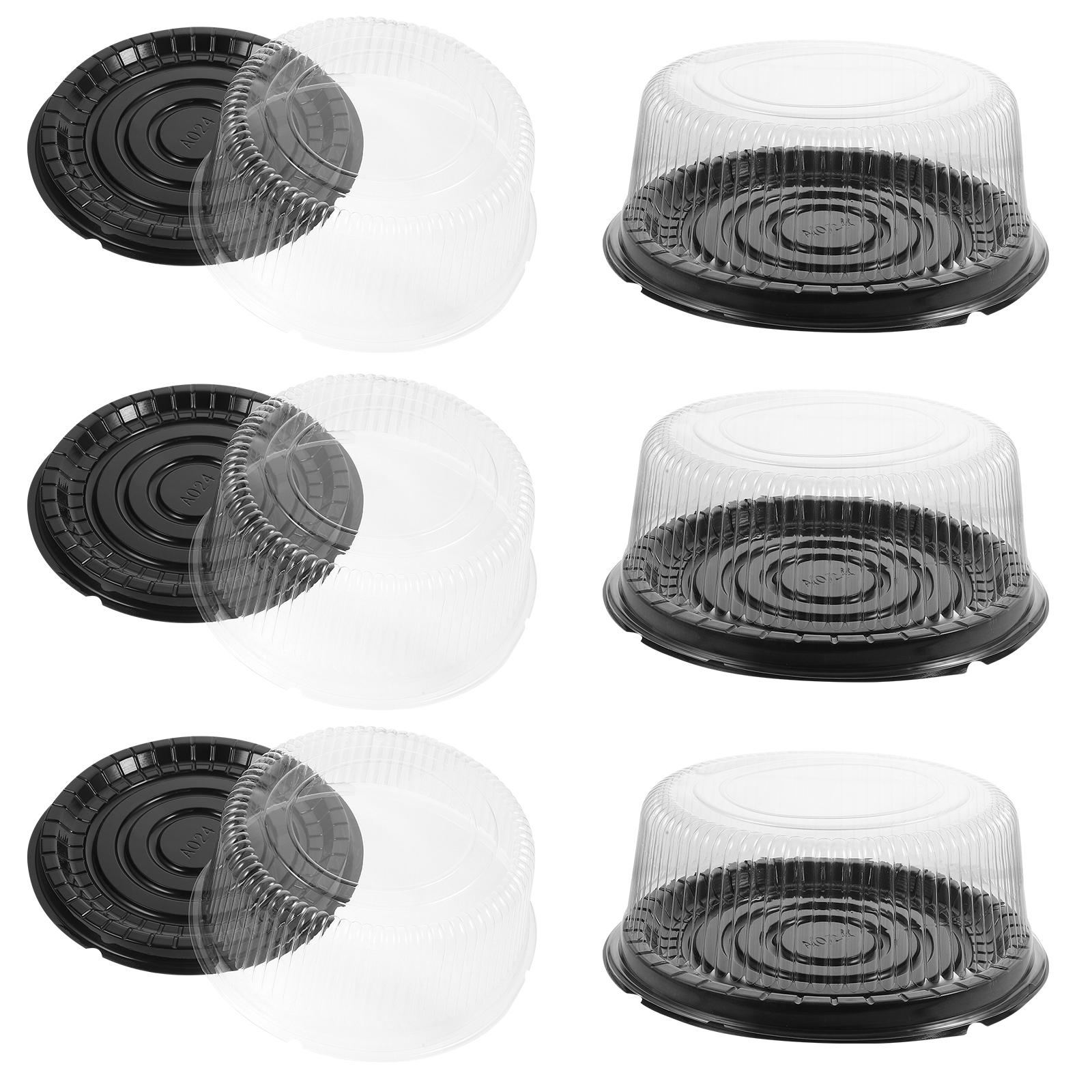 

10 шт. Коробка для торта, многоразовые пластиковые контейнеры, переноска с крышками, держатель для упаковки, подставка для кексов чёрный