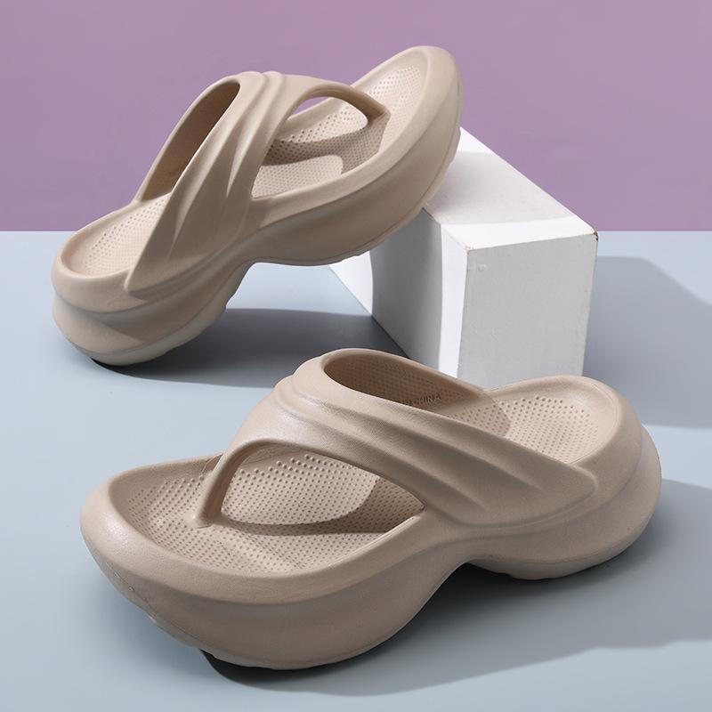 Thick Bottom Heightening Flip-flops Women's Summer Outer Wear Eva Home Indoor Outdoor Beach Cool Slippers