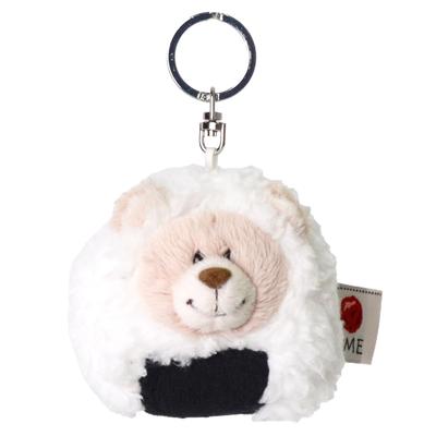 Niki Love Bear Rice Ball 8cm W X 8cm D X 8cm H Keychain, 8cm, White,