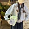 Y2K Cute Cartoon Cat Ita Shoulder Bags Mini Women Casual Crossbody Bag Kawaii Girls Transparent Pocket DIY Display Nylon Handbag