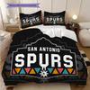 San Antonio Spurs Vivace Spirito di Squadra Set da Tre Pezzi(1 * copripiumino + 2 * federa, senza nucleo)Set biancheria da letto Morbido e confortevole