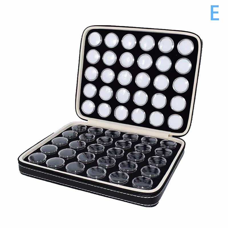 

Вільні Камені Ювелірна Вітрина Органайзер для Бісеру Контейнер Кругла Коробка для Самоцвітів Шкіра ПУ Зберігання Діамантів Виставка Кейс для Перенесення