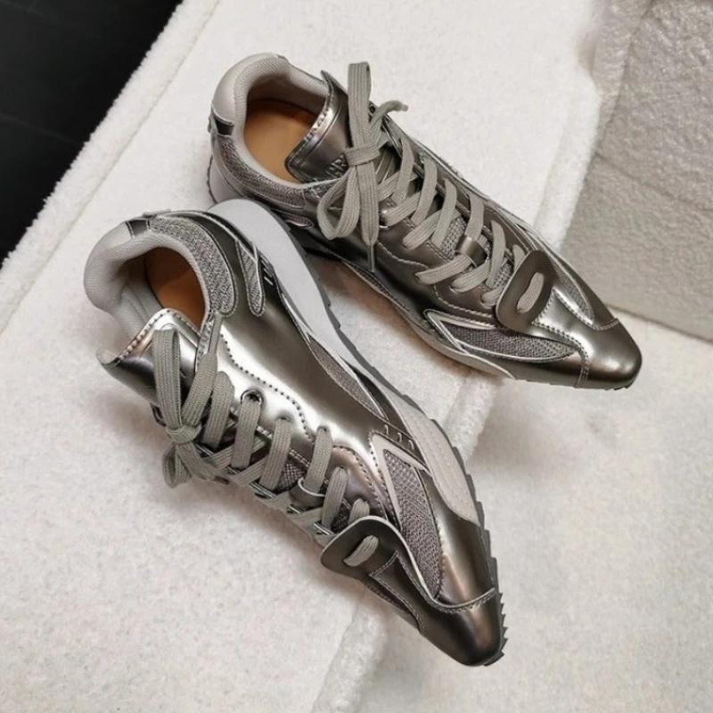 Pointed Toe Women Ankle Boots Casual Sneakers Flats Woman Shoes New Fashion Trend Winter Lace Up Sport Luxury Zapatos Mujer