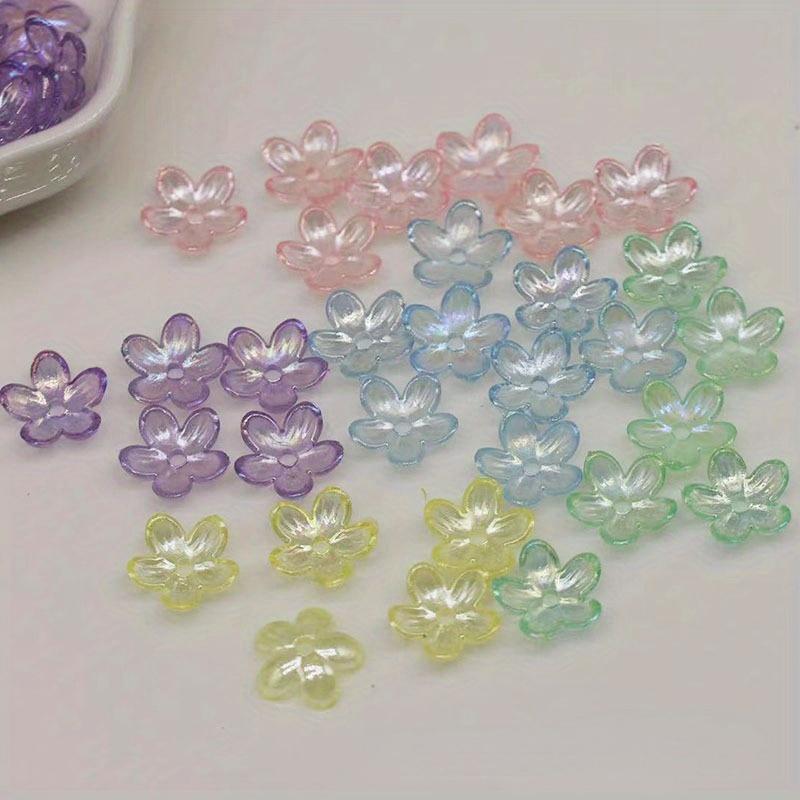 100PCS 12mm Fashion Petal Flower Beads Acrylic Frosted Flower Beads Bowknot Tie Bead for DIY Sewing Buttons DIY Material.