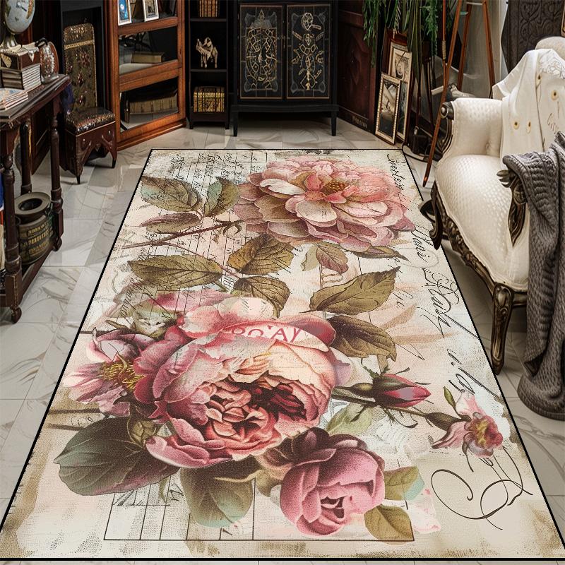 Modern 3D Floral Living Room Decor Carpet Soft Flannel Rugs for Bedroom Bedside Modern Fashion Decoration Home Sofa Floor Mat