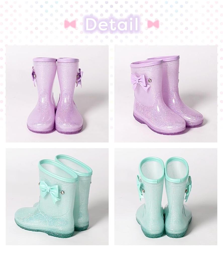 Rain Boots with Ribbon for 20cm [Arisana] Kids, Girls, Lavender,