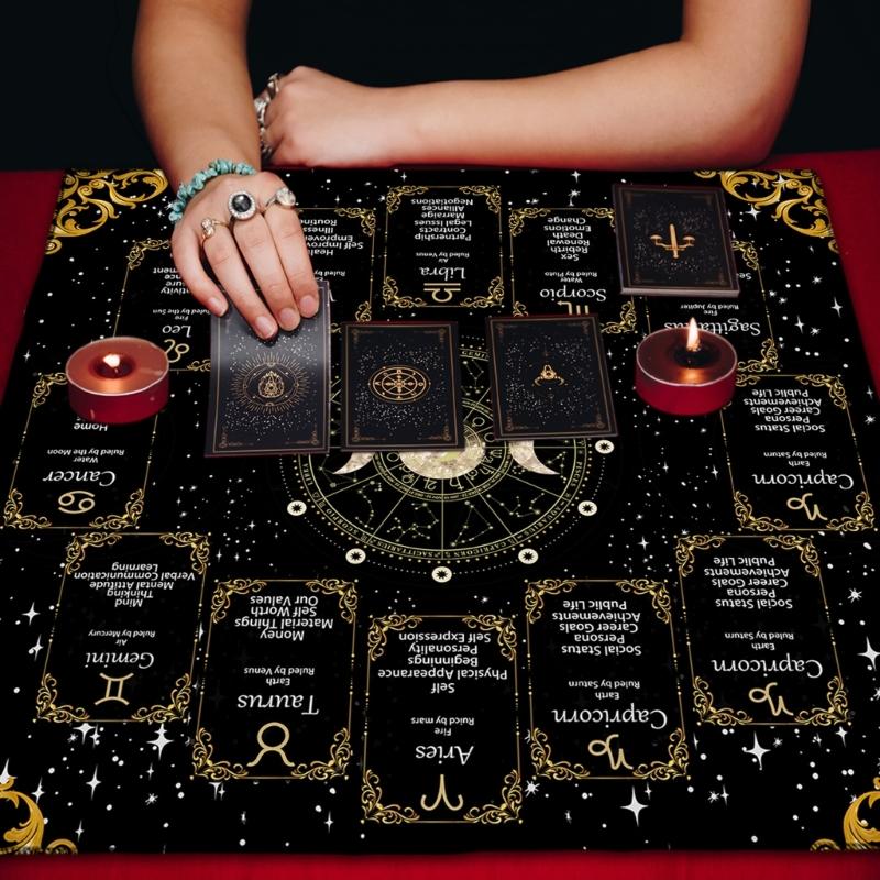 Velvets Oracles Cloth Durables Texture Mysterious Symbols Easy Maintain For Ritual Use