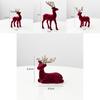 Stunning Christmas Reindeer Ornament Sparkling Burgundy Velvet Decorative Accent For Holiday Trees