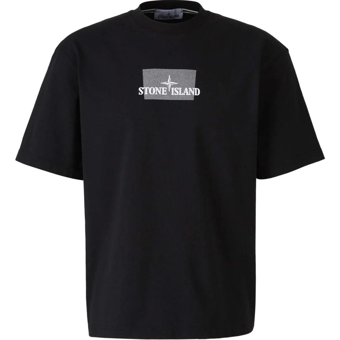 

Stone Island Printed Crew Neck Short Sleeve T-Shirt Men Tops Black K1S1521000-16S0093-V0029 L