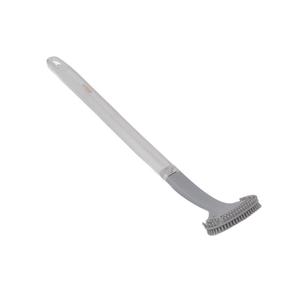 Toilet Brush Soft Bristle Plastic Curved Design Long Handle Bathroom Cleaning Scrubber Tool