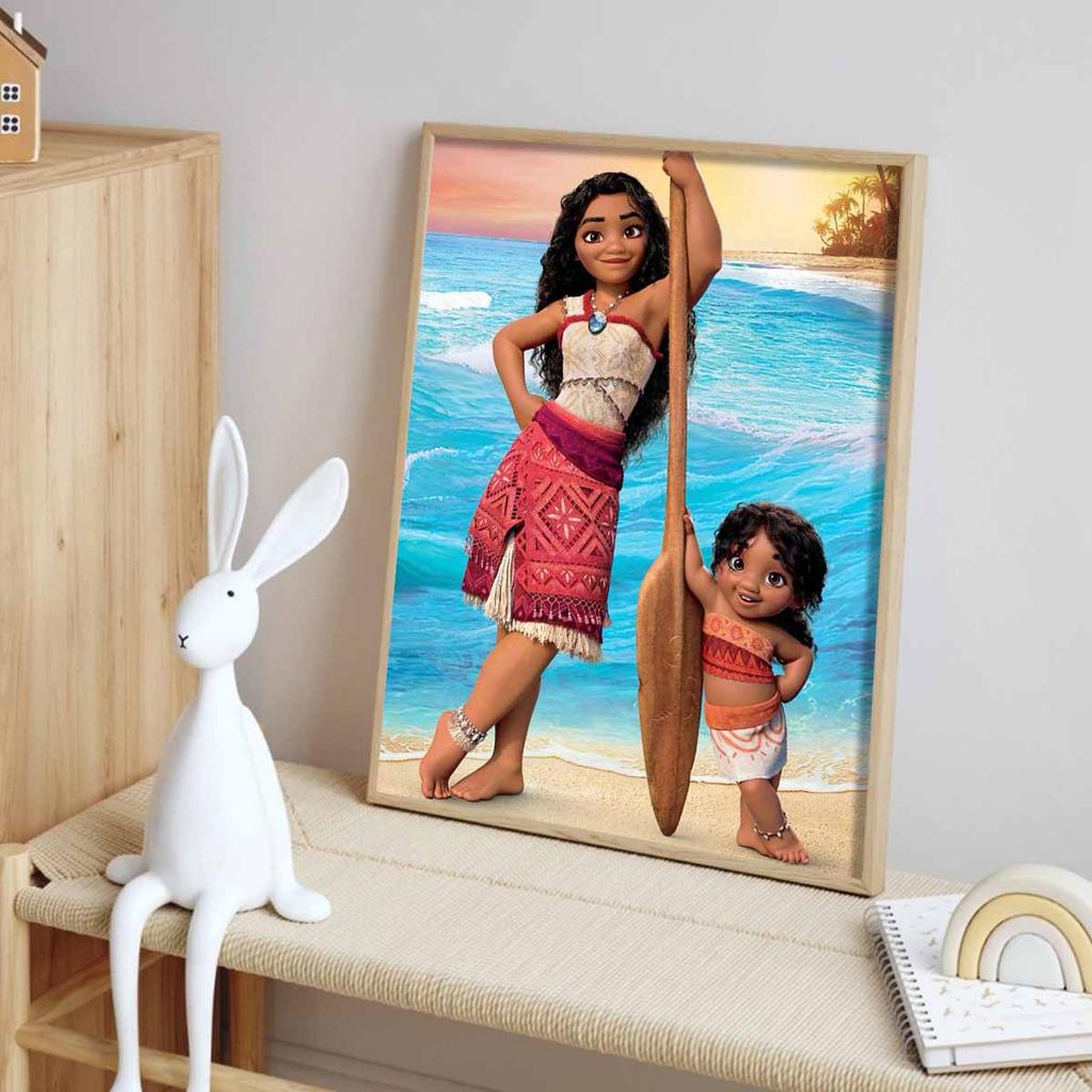30x40cm Disney Diamantmalerei Kunst Moana Ozeanprinzessin Insel Paddel Vollbohrer Handgemacht DIY Punkt Diamant Dekoratives Gemälde