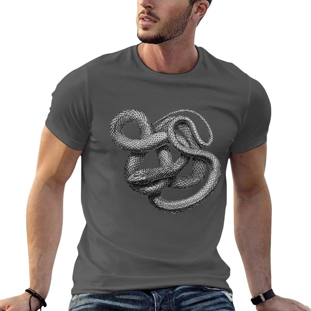 Large Snake TShirt Fashion Simple Casual Tee Shirt