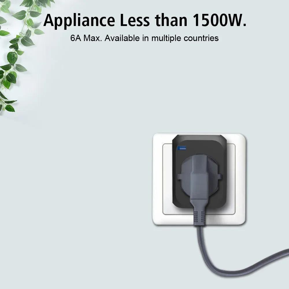 All-in-One Reiseadapter Wandladegerät 6A für US EU UK AU mit 2 USB-Anschlüssen und 1 Typ-C-Universalstecker
