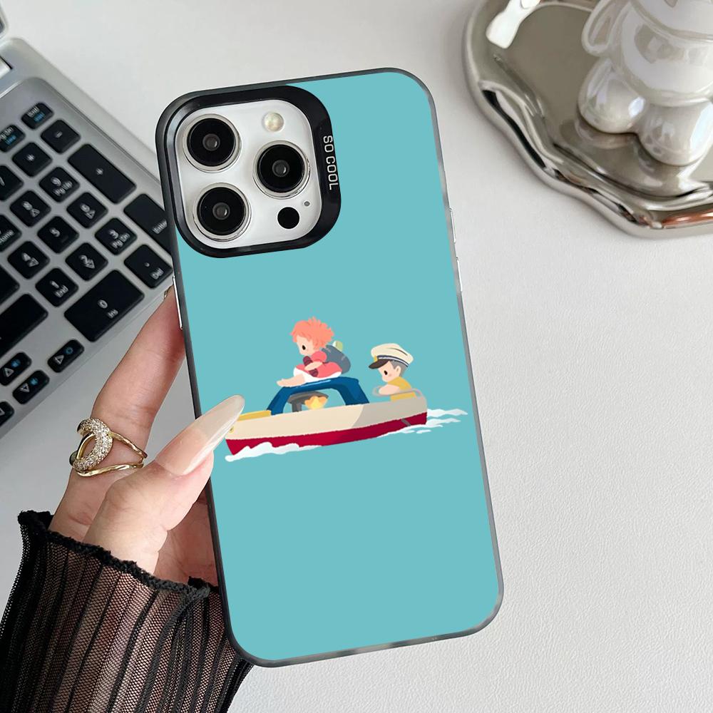 Anime P-ponyo Phone Case Matte Colored Silver For Iphone 17 16 15 14 Pro 13 12 Air Plus 11 7 8 Max Luxury Cover