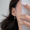 Dylam Jewelry Dainty S925 Silver 5A Cubic Zirconia Tiny Religious Cross Pendant Hoop Earrings for Women Daily Wear Jewel