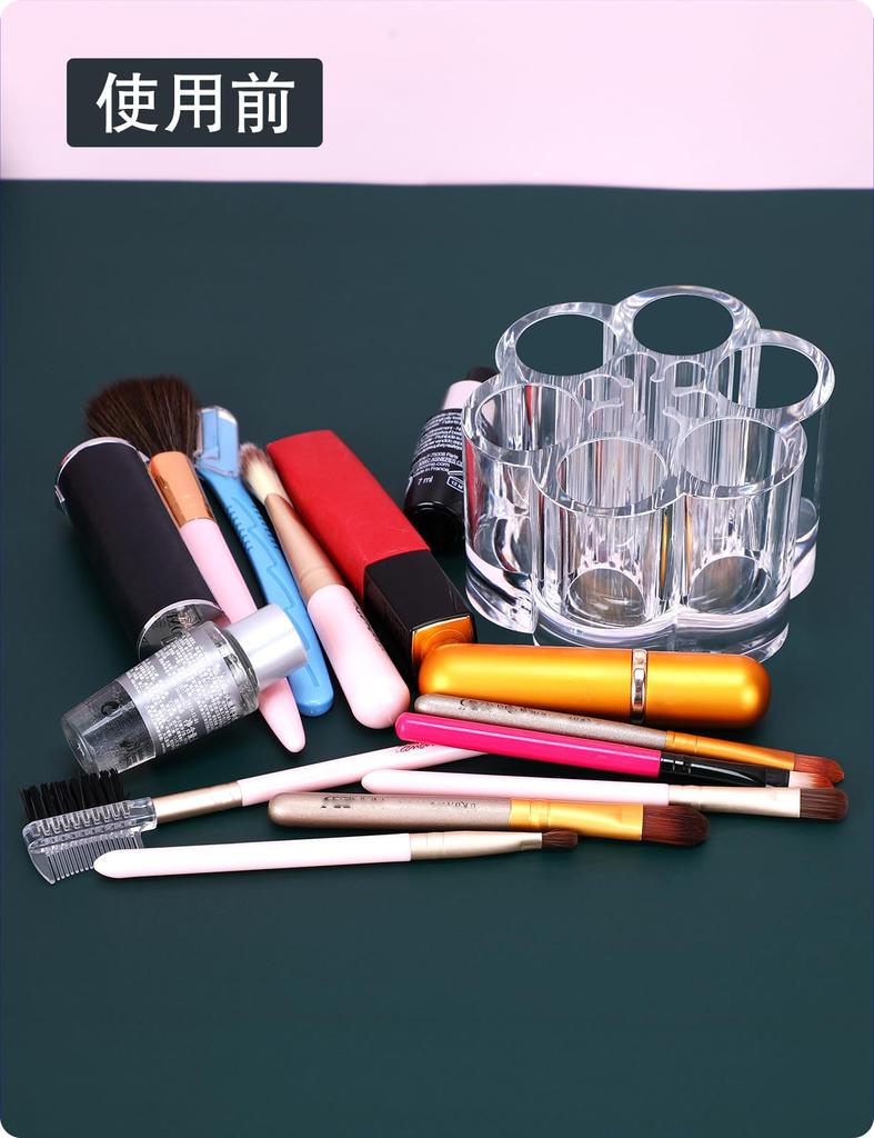 MOSIKER Lip Storage Lip Stand Makeup Brush Transparent Cute Desktop Stylish Cherry Blossom Shape Case, Small, Acrylic, Drawer,