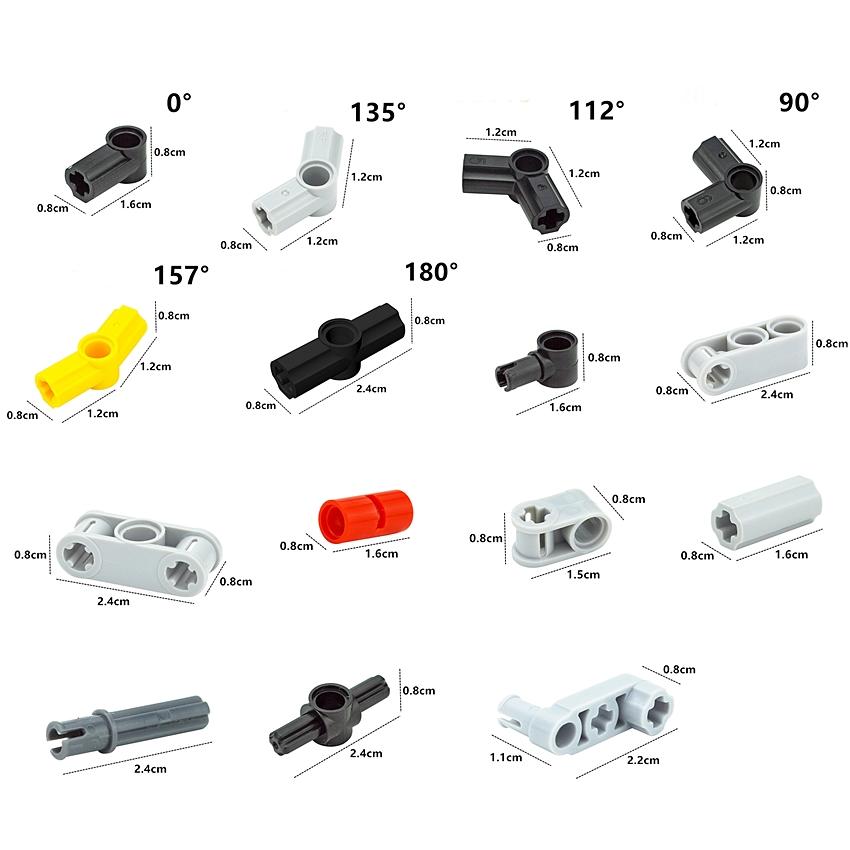 Building Blocks DIY Technical Parts Axle Pin Connectors 32034 32015 32014 2853 3713 57515 14720 87082 MOC Bricks Educational Toy