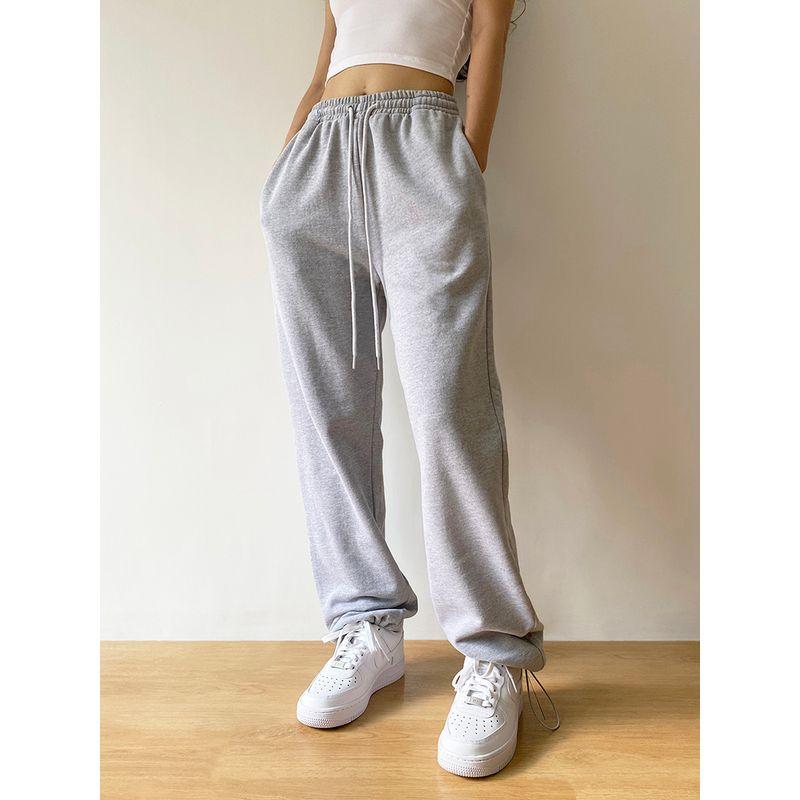 

Распродажа остатков размеров | Женские осенние брюки Swagal с высокой талией на кулиске, с манжетами на щиколотках, прямые, повседневные, свободные, спортивные штаны, тренировочные штаны Grey L