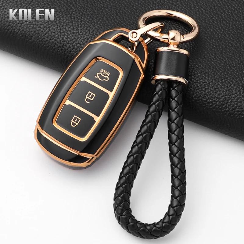 Fashion Tpu Car Key Case Cover For Hyundai Elantra Grandeur Accent Solaris Sonata Palisade Kona Creta I20 I30 Ix35 Ix25 Keychain