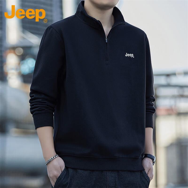 JEEP Men's Heavyweight Stand Collar Long-Sleeve Sweatshirt