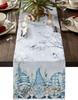 Christmas Gnome Xmas Tree Snowflake Linen Table Runner Dresser Scarf Winter Xmas Robin Branch Table Runner Christmas Decorations