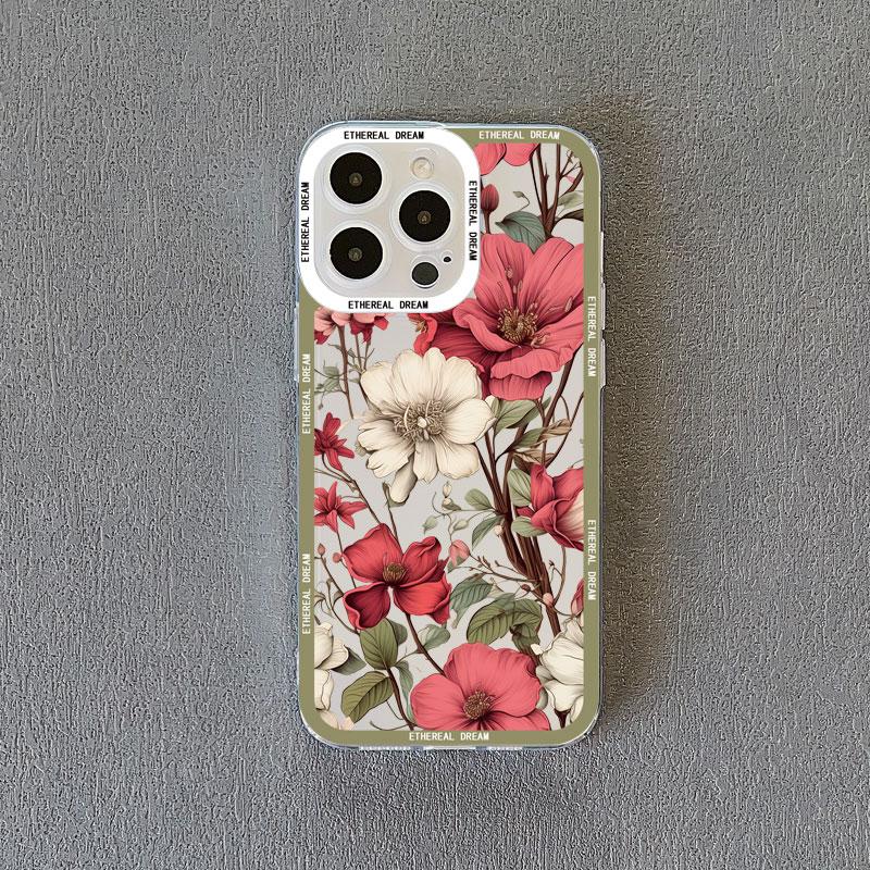 

Vintage Flower Clear Phone Case For iPhone 15 14 Pro Max 12 11 13 Pro Max 7 8 14 15 Plus SE2 X XR XS Butterfly Plant Back Covers iphone 7 8 SE2