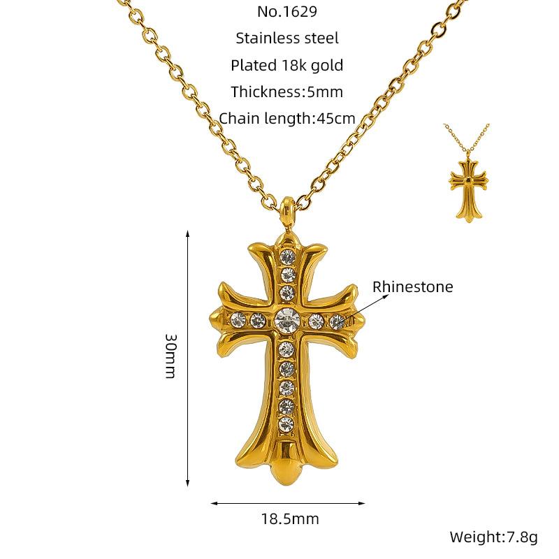 

Новая мода личность тенденция крест ожерелье, легкий роскошный дизайн высокое чувство бриллиантовая ключичная цепочка для женщин