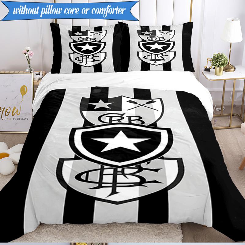 3PCS Botafogo De Futebol E Regatas Printed Soft Bedding Set,Including 1pc Duvet Cover And 2pcs Pillowcases Perfect for Bedroom, Dormitory, Fan Gift