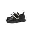 Children's British-style solid color leather shoes2026New Spring and Summer Girls' Lace Bow Performance Shoes