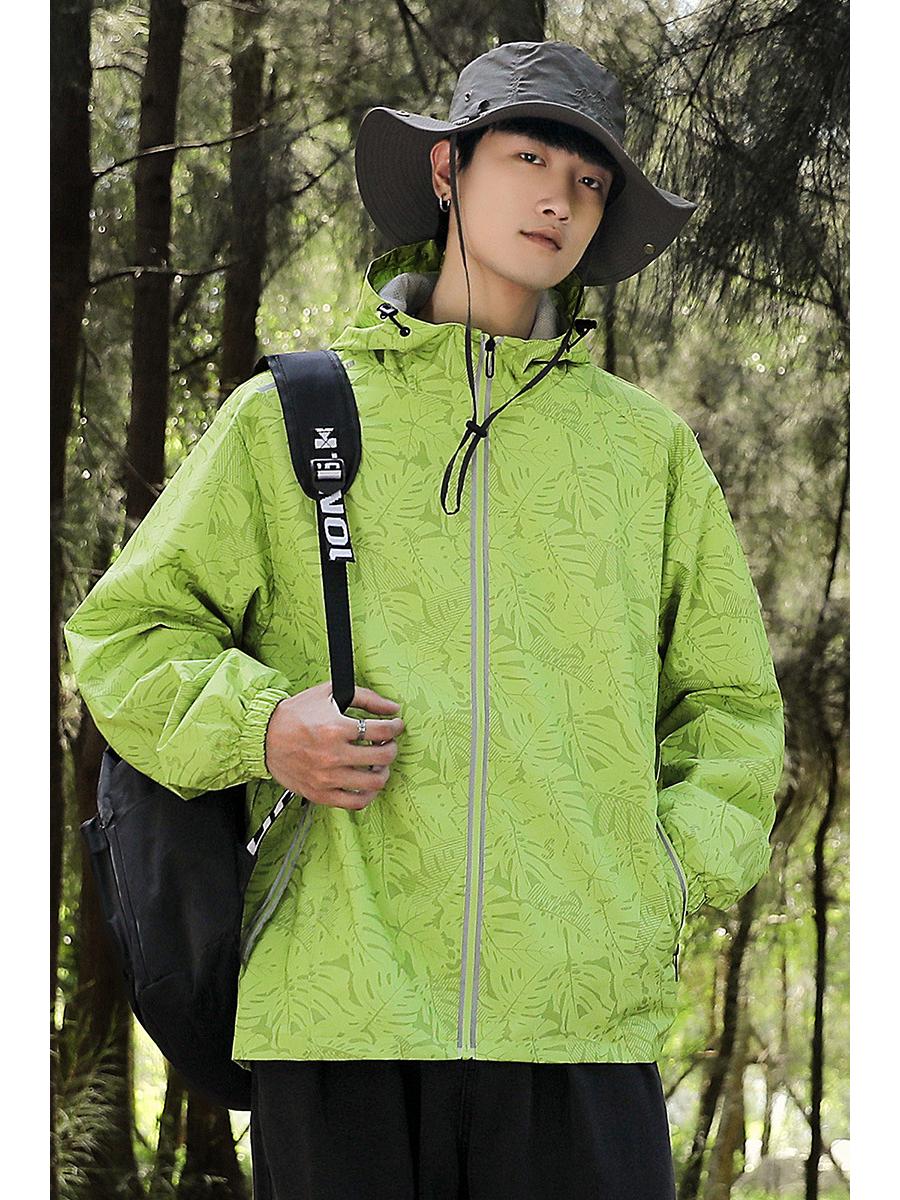 

Унисекс Камуфляжная Водонепроницаемая Ветровка: Стильная весенне-осенняя куртка 5XL зелёный/камуфляжный