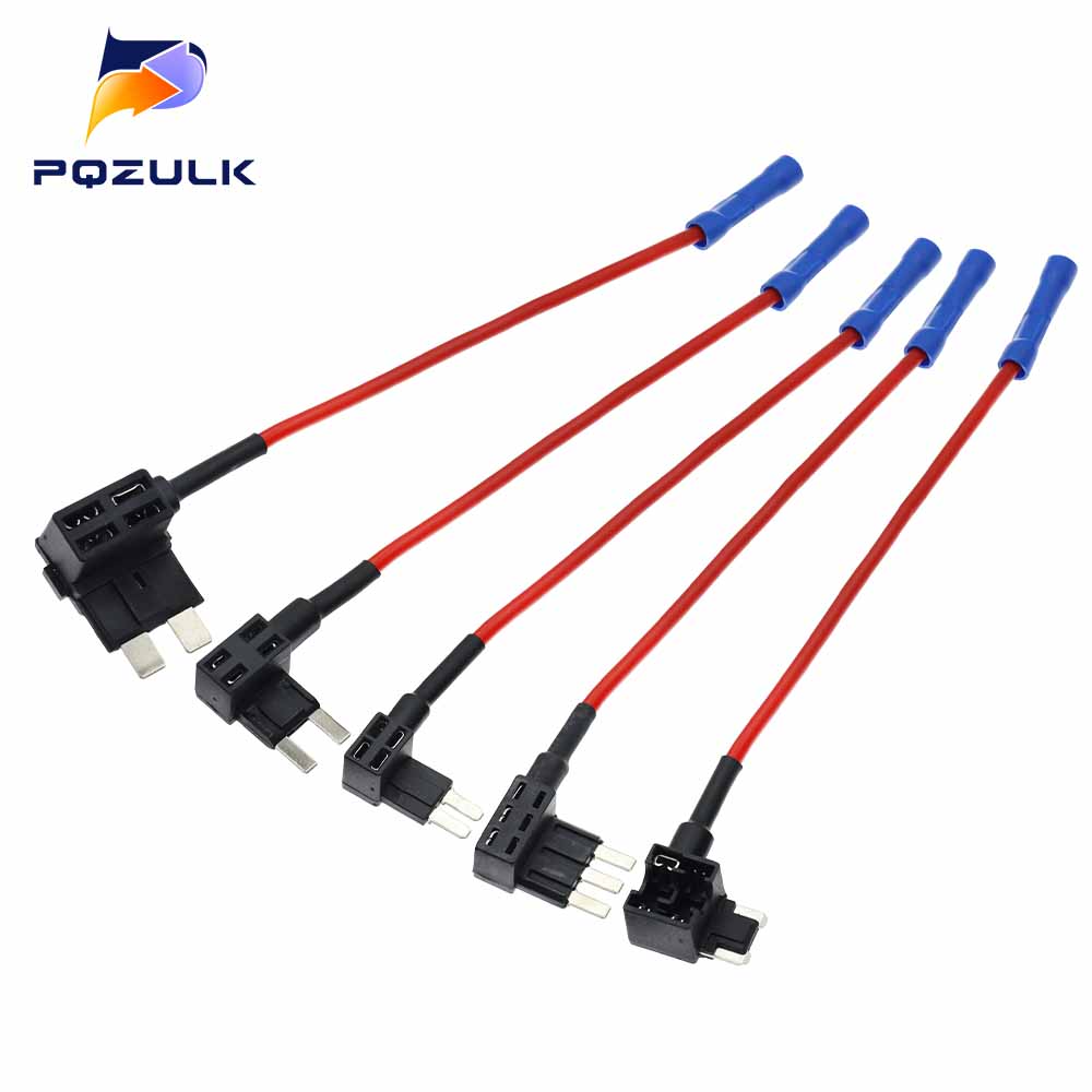 12V Mini Small Medium Size Car Fuse Holder Add-a-circuit TAP Adapter with 10A Standard ATM Blade Fuse Take Electrical Appliances Fuse Holders1