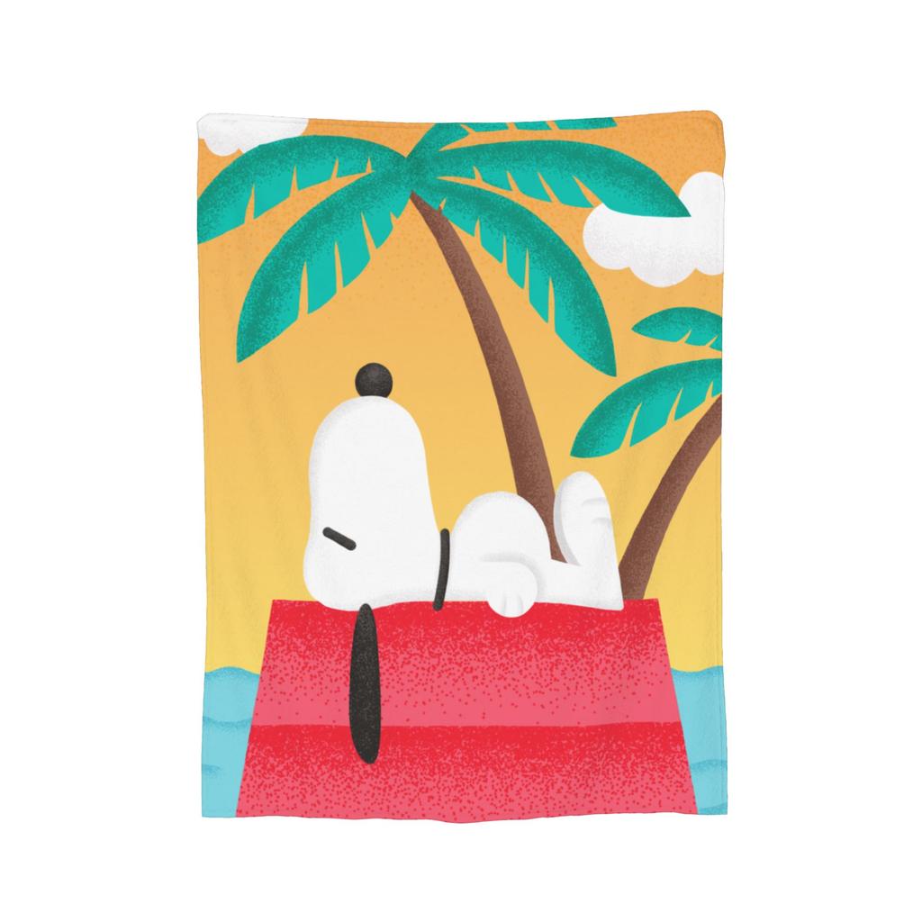 Snoopys & Woodstock Fun & Flowers Flannel Blanket Awesome Throw Blanket for Home Hotel Sofa 150*125cm Quilt,