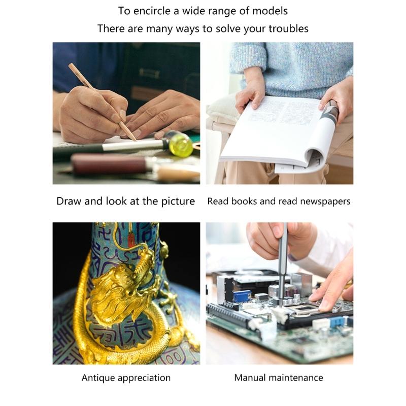 30X 60X 90X Jewelers Foldable Pocket Magnifier Magnifying Glass with Led Uv Light Loupe Identification for Observations